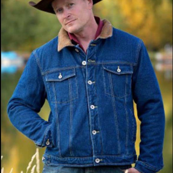 fleece lined black denim jacket